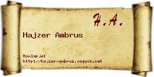 Hajzer Ambrus névjegykártya